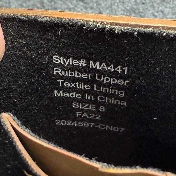 Madewell Zip-Up Lugsole Rain Boots Women's‎ Size 8 Brown Rubber Waterproof Shoes - Picture 12 of 12